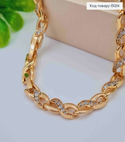 Браслет "Бесконечность" с Блестящими камешками, длина 17+2см, Xuping 18K 151214 фото 2