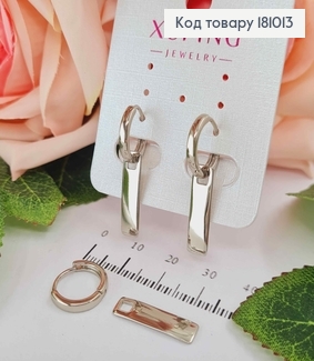 Серьги кольца родовались 1см, с подвеской пластинкой 2см. Xuping 181013 фото