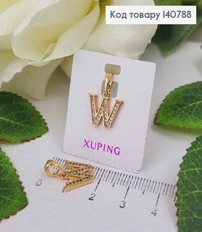 Кулон, Буква "W" в каминах, 1см, Xuping 18K 140788 фото