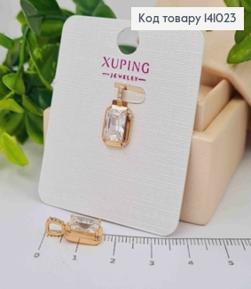 Кулон, Квадратный Блестящий камень, 1,6см, Xuping 18К 141023 фото