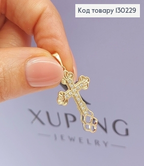 Крестик 1,7х3см и камнями  медзолото Xuping 18K 130229 фото