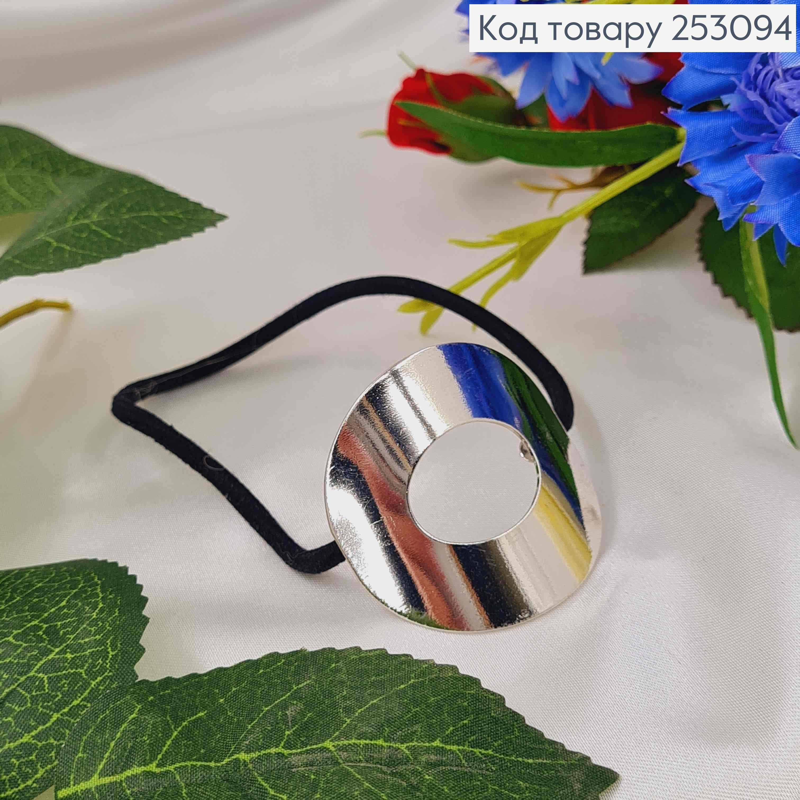 Резинка 5см на хвост "Круглая БРОШКА" в асорт. (золото/серебро) 253094 фото 2