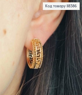 Серьги кольца "Ажурные" ВЕРСАЧЕ, ширина 7мм, диаметр 1,9см, Xuping 18К 118386 фото