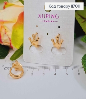 Серьги кольца 1см, Корона 1см, Xuping 18K 117011 фото