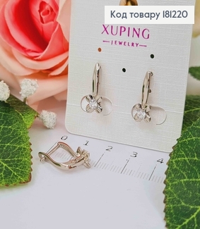 Сережки родовані, квіточка з камінчиком, 1,7см, англ. застібка, Xuping 181220 фото