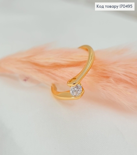 Кольцо с одним камнем 4мм Xuping 18K  170495 фото 2