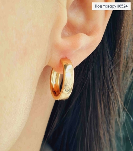 Сережки кільця Класичні, ширина 0,5см, діаметр 1,8см, Xuping 18K 118524 фото 2