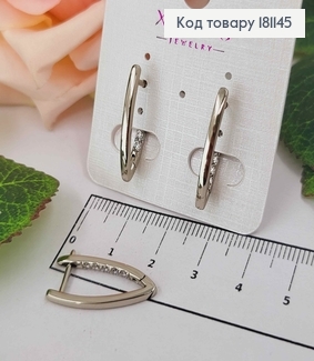 Серьги стрелы 2,5см, с камнями на внутренней части, Xuping 181145 фото