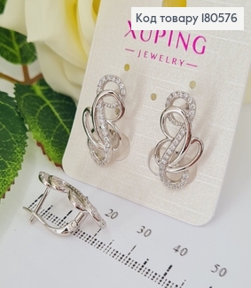 Сережки Хвильки 2,4*1,6см (англійська застібка) родовані Xuping 180576 фото