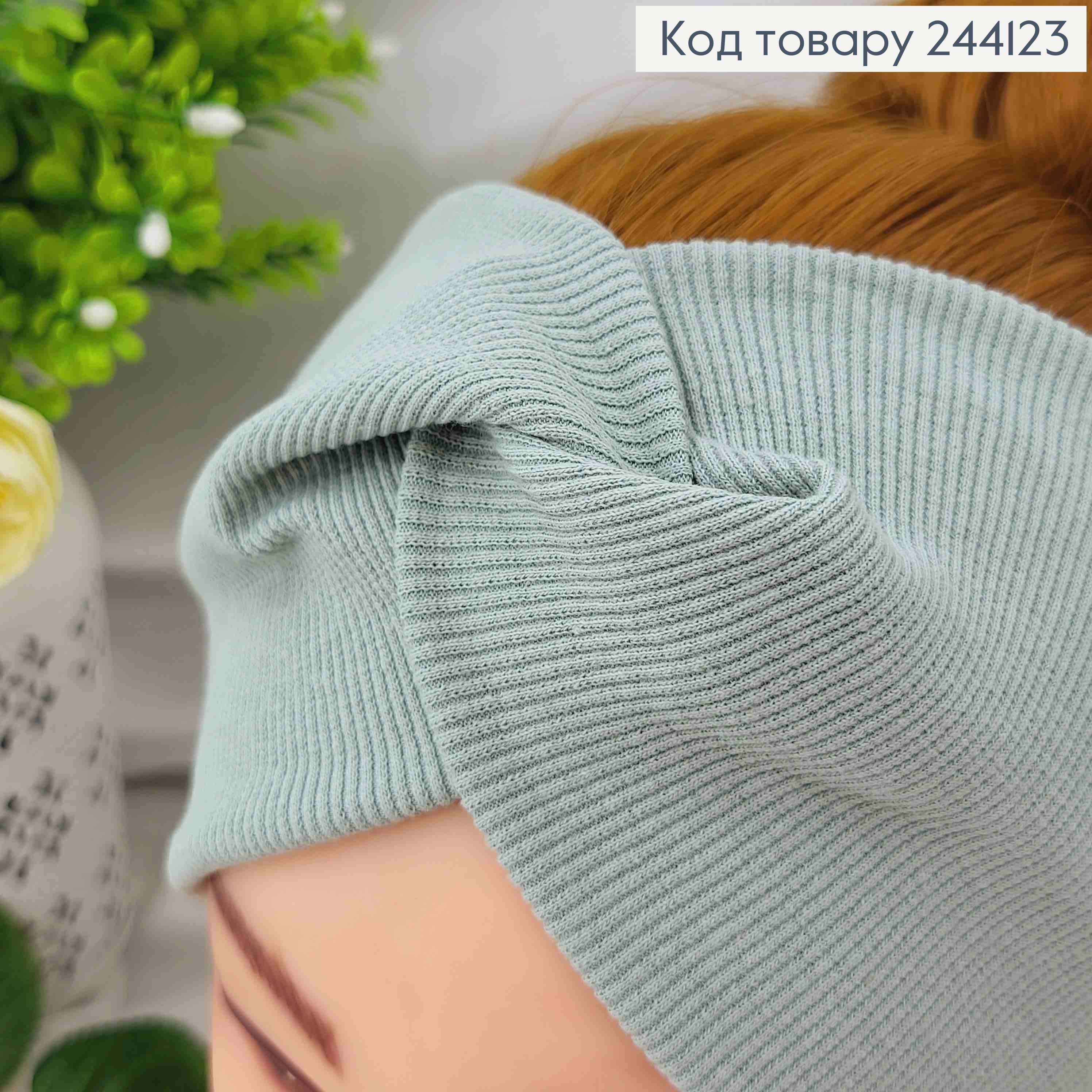 Повязка, рубчик, Фисташкового цвета, 23*11см, ручная работа, Украина. 244123 фото 2