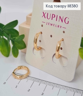 Серьги кольца "Классические", ширина 2мм, диаметр 1,4см, Xuping 18К. 118380 фото