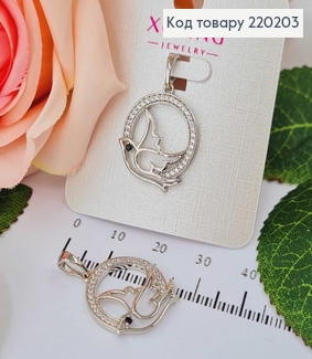 Подвеска Птичка в ободке с камнями, Xuping 18K 220203 фото