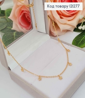 Ланцюжок  1мм,довжина 43+3см, "11 ЗІРОЧОК", Xuping 18K 121277 фото