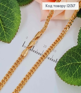 Ланцюжок 4мм, довжина 60см, плетіння ПАНЦИРНЕ, Xuping 18K 121317 фото