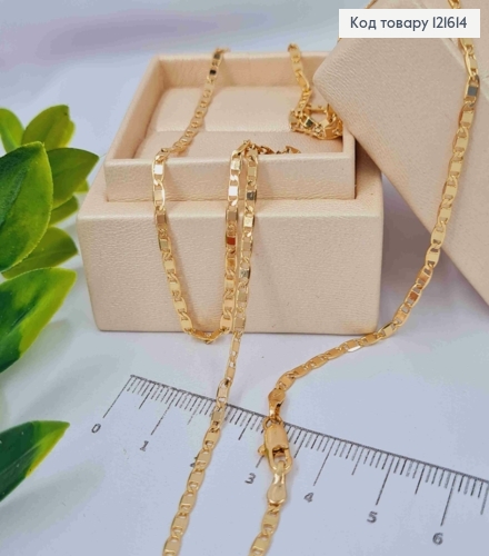 Цепочка плетения ОВАЛЬНЫМИ пластинками, длина 60см, Xuping 18K 121614 фото 2
