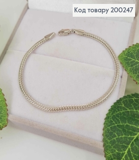 Браслет родованный, плетение объемная косичка, дл. 18,5см, шир. 3,5мм, Xuping 200247 фото