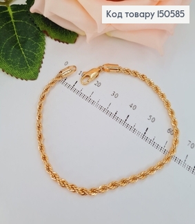 Браслет ширина 3мм,длина 19см,плетение веревочка Xuping 18K 150585 фото