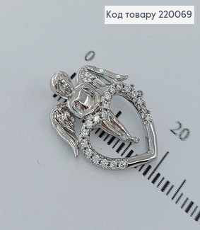 Кулон  Ангел с серцем в камнях родированое   Xuping 18K 220069 фото