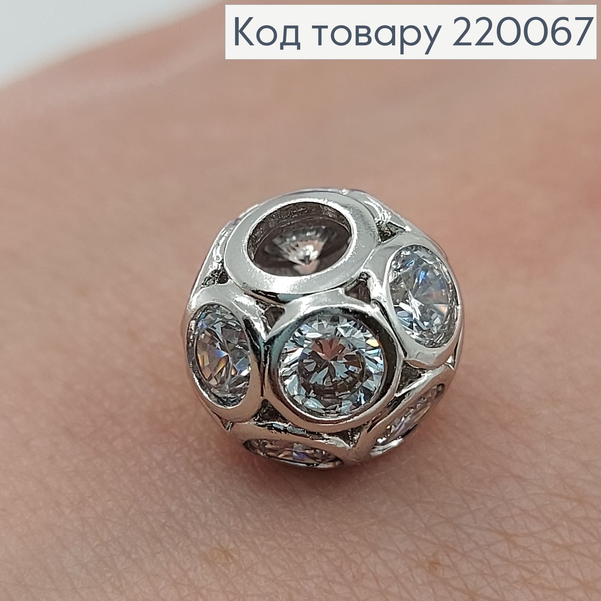 Кулон шарм 1,0см в камнях  медицинский родий Xuping 18K 220067 фото 3