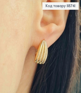 Сережки "Мушля", 1,5см, англійська застібка, Xuping 18K 118741 фото