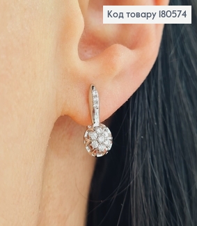 Сережки Квіточка 1,8*0,9см (англійська застібка) родовані Xuping 180574 фото