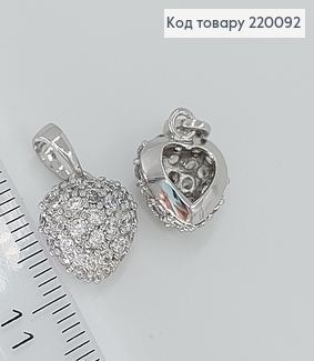 Кулон Сердце в камушках 1,2*1см родироване медзолото Xuping 220092 фото