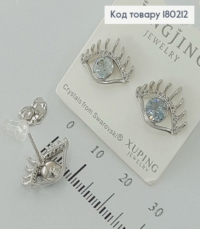 Серьги гвоздики с камнями Swarovski родированное медзолото Xuping Swarovski 180212 фото