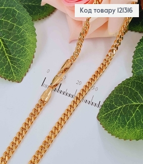 Ланцюжок 4мм, довжина 50см, плетіння ПАНЦИРНЕ, Xuping 18K 121316 фото