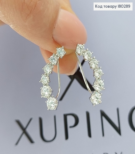 Серьги гвозди с камнями родироване медзолото Xuping 180289 фото 3