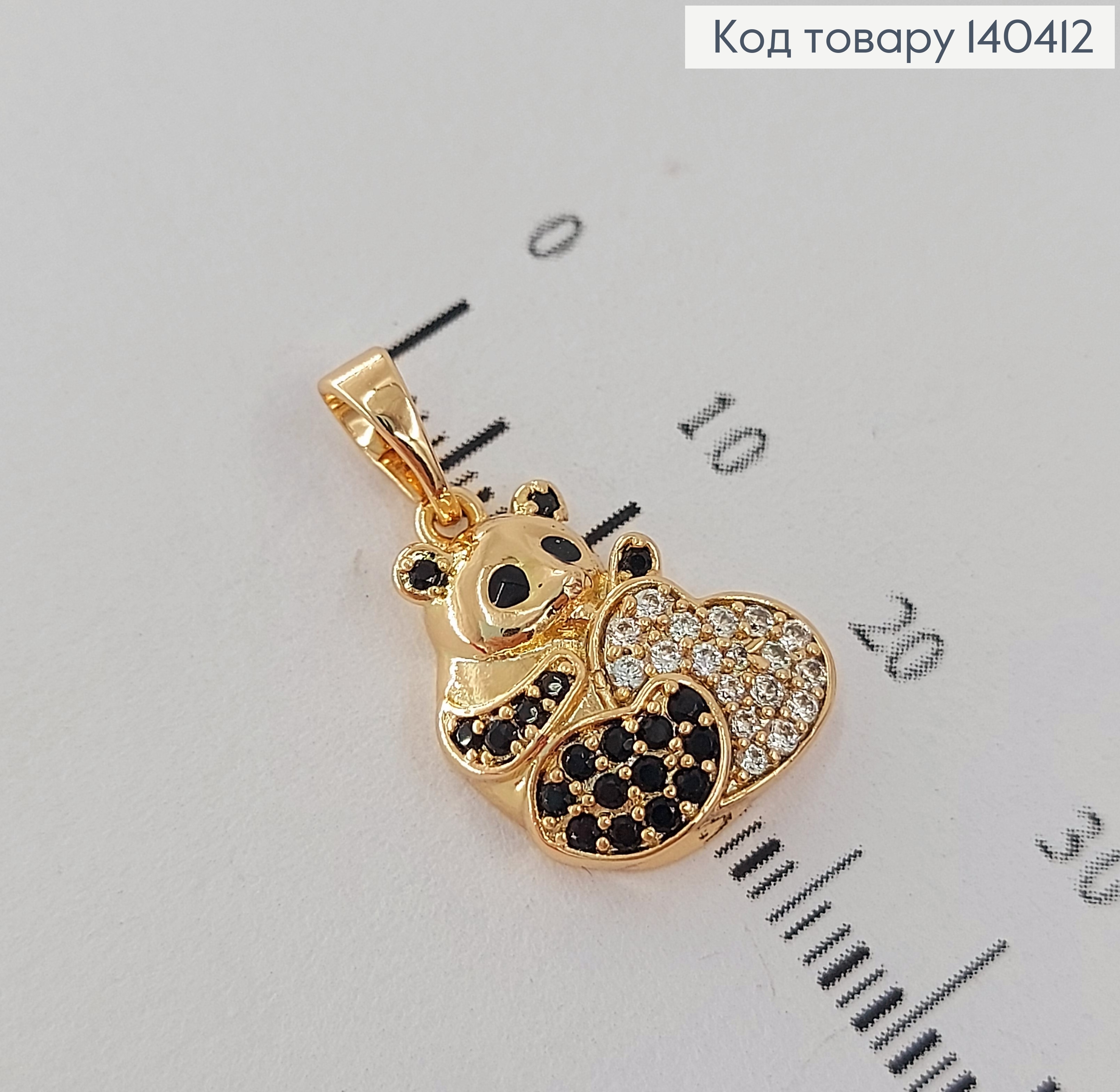Кулон Влюбленный мишка с сердечком в камнях Xuping 18К 140412 фото 1