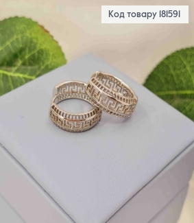 Серьги кольца родственные, Версаче, ширина 7мм, диаметр 1,8см, Xuping 181591 фото