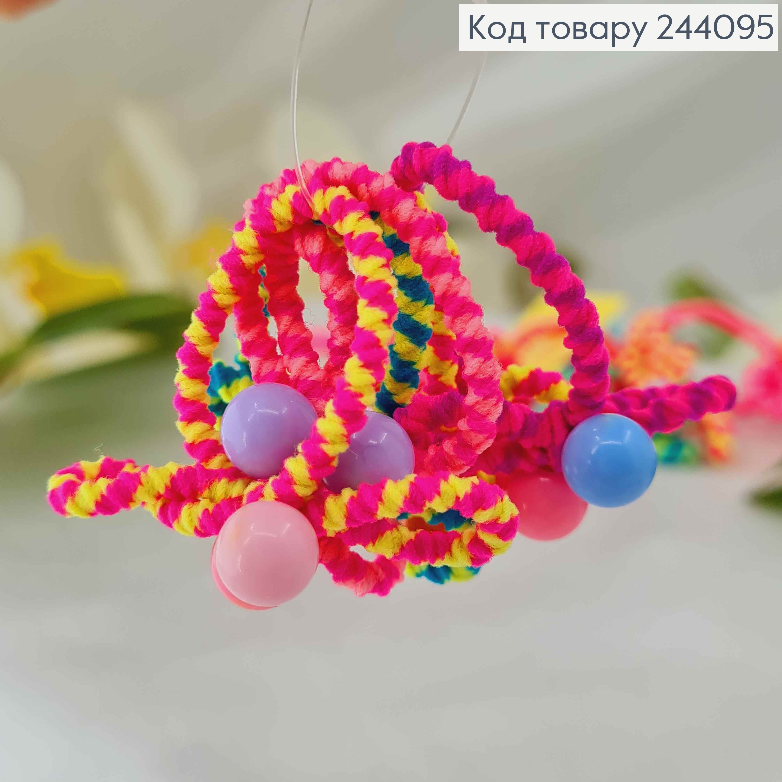 Набір резинок, з бусинкою кольори в асорт. 50шт/уп.  244095 фото 1