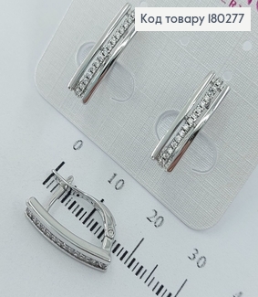 Серьги  деловые   с камнями   серебро 18К Xuping 180277 фото