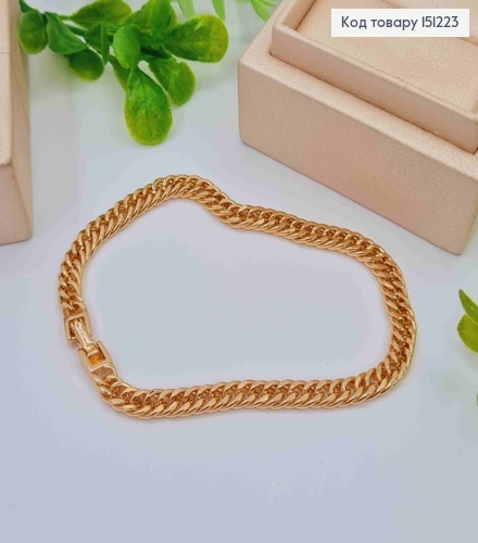Браслет ПАНЦИРНОЕ ПЛЕТЕНИЕ, ширина 5мм, длина 20см, Xuping 18K 151223 фото 2