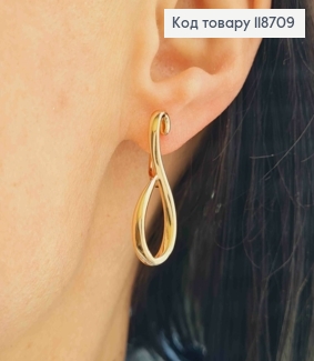 Сережки "Петелька", 3см, англійська застібка, Xuping 18K 118709 фото