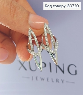 Серьги Стрели с камнями родироване медзолото Xuping 180320 фото