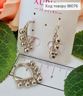 Серьги родованные, кольца "Семь Душ" с подвижными шариками, 1,5см Xuping 181076 фото
