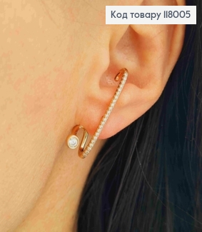 Сережки гвіздки, прикрашені Блискучими камінцями, 2,9см, Xuping 18K 118005 фото