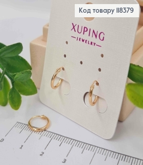 Серьги кольца "Классические", ширина 1мм, диаметр 1см, Xuping 18К. 118379 фото