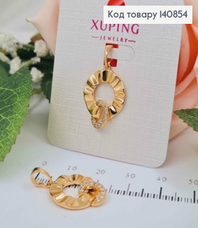 Кулон рельефная монеточка с кольцом, 1,5 см, Xuping 18K. 140854 фото