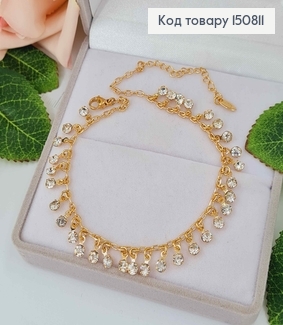 Браслет на ногу, с подвесками камешками, длина 24+4см, Xuping 18K 150811 фото