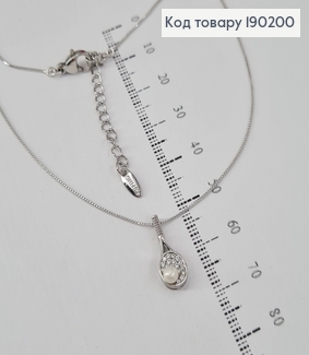 Подвеска Ракетка с камешками 45+5см родированное  Xuping 190200 фото