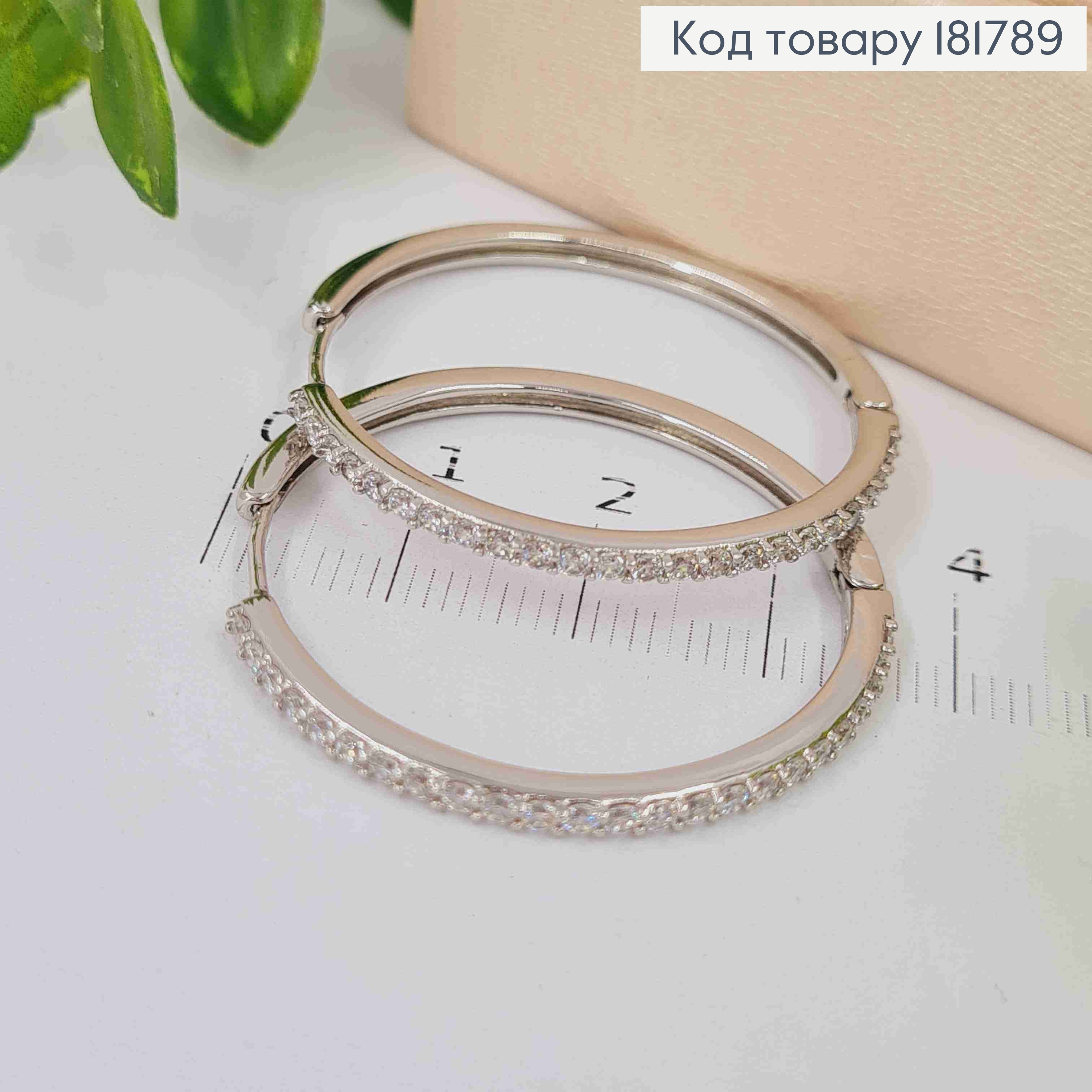 Серьги кольца украшены Блестящими камешками, диаметр 3,5см, Xuping 181789 фото 2