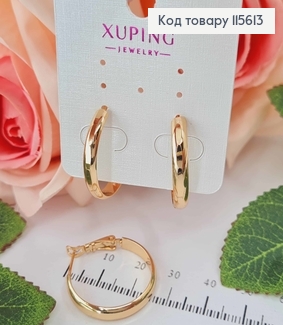 Сережки кільця 2,5см, з гранями Xuping 18K 115613 фото
