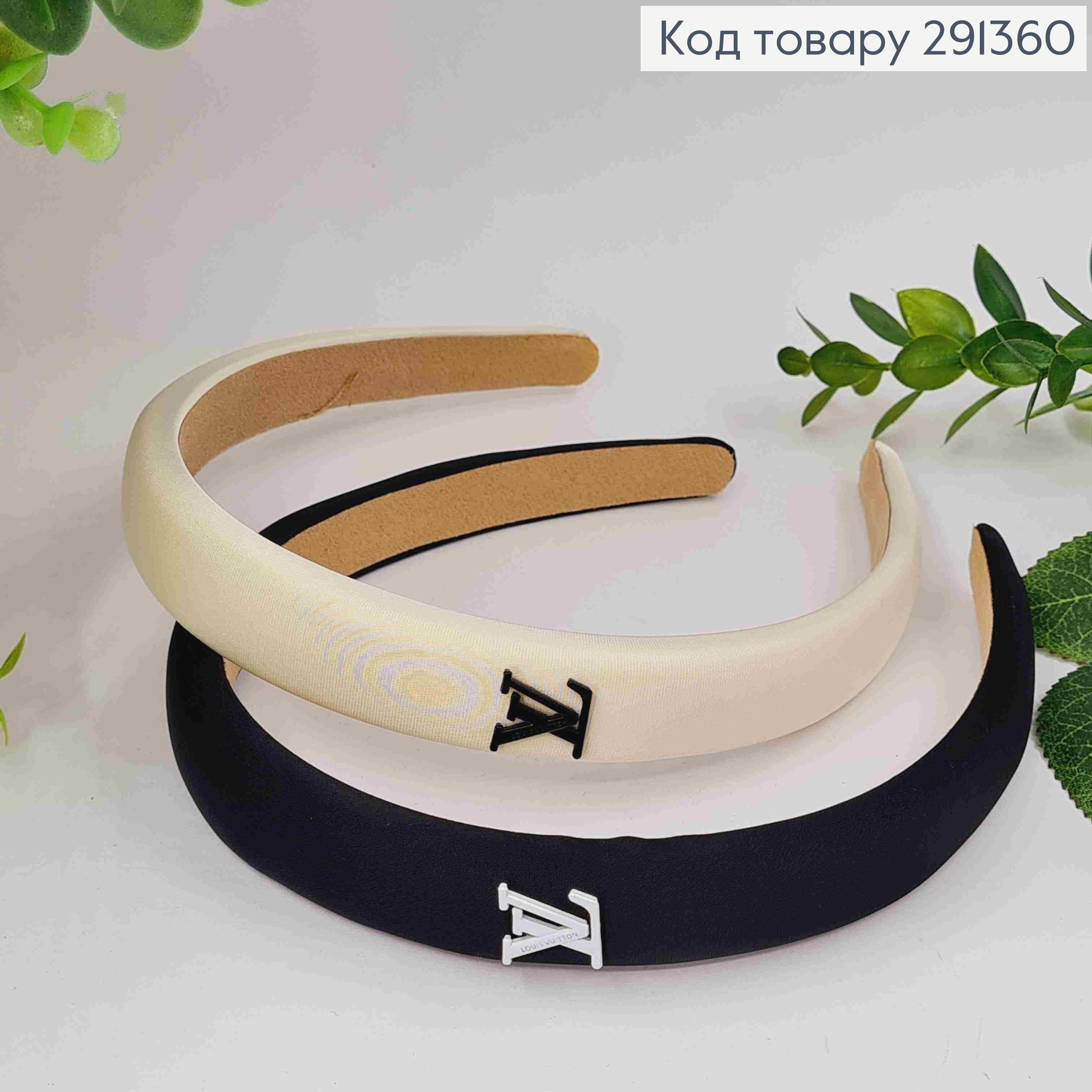 Обруч пластик, с брошью Louis Vuitton, 2,1см, ЧЕРНОГО/БЕЛОГО цветов 291360 фото 2
