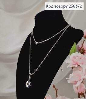Бижутерия на шею двойная, с Бусиной и подвеской, 47+8см, Fashion Jewelry 236372 фото