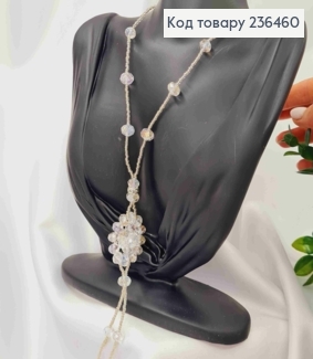 Бижутерия на шею из Бисера и Бусин, 68см, цвета Айвори, Hand Made 236460 фото