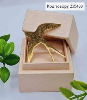 Брошь металл "Ласточка", Золотого цвета, 4,9*5см 235488 фото