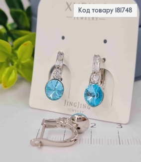 Сережки украшены камнями и Голубым камнем Сваровски, 1,7см, англ. застежка, Xuping 181748 фото