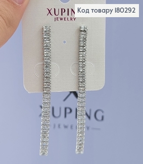 Серьги гвозди подвески с камнями родироване медзолото Xuping 180292 фото